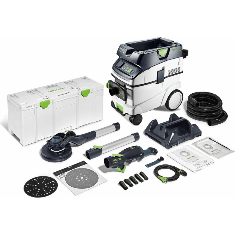 Festool - PLANEX - LHS 2 225 EQI/CTM 36-Set - Trockenbauschleifer - 400 W, Klett-Fix-System, Staubabsaugung