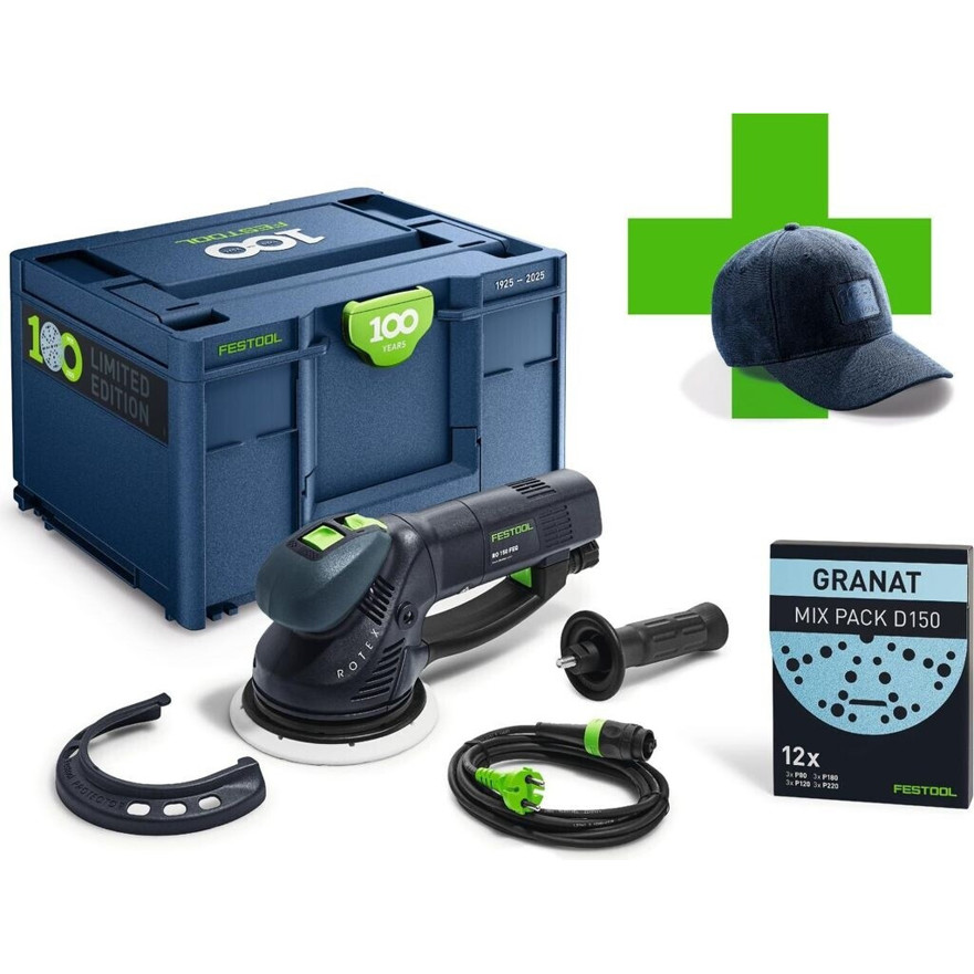 Festool - ROTEX RO 150 FEQ-Plus 100Y - Exzenterschleifer - 720 Watt, 150 mm Schleifhub, Staubabsaugung