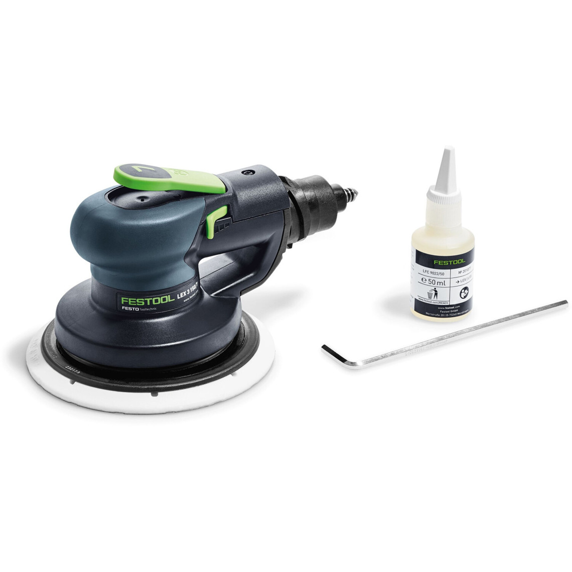 Festool - LEX 3 150/7 - 575077 - Druckluft-Exzenterschleifer - 150 mm Scheibendurchmesser, 7 mm Schleifhub, Staubabsaugung