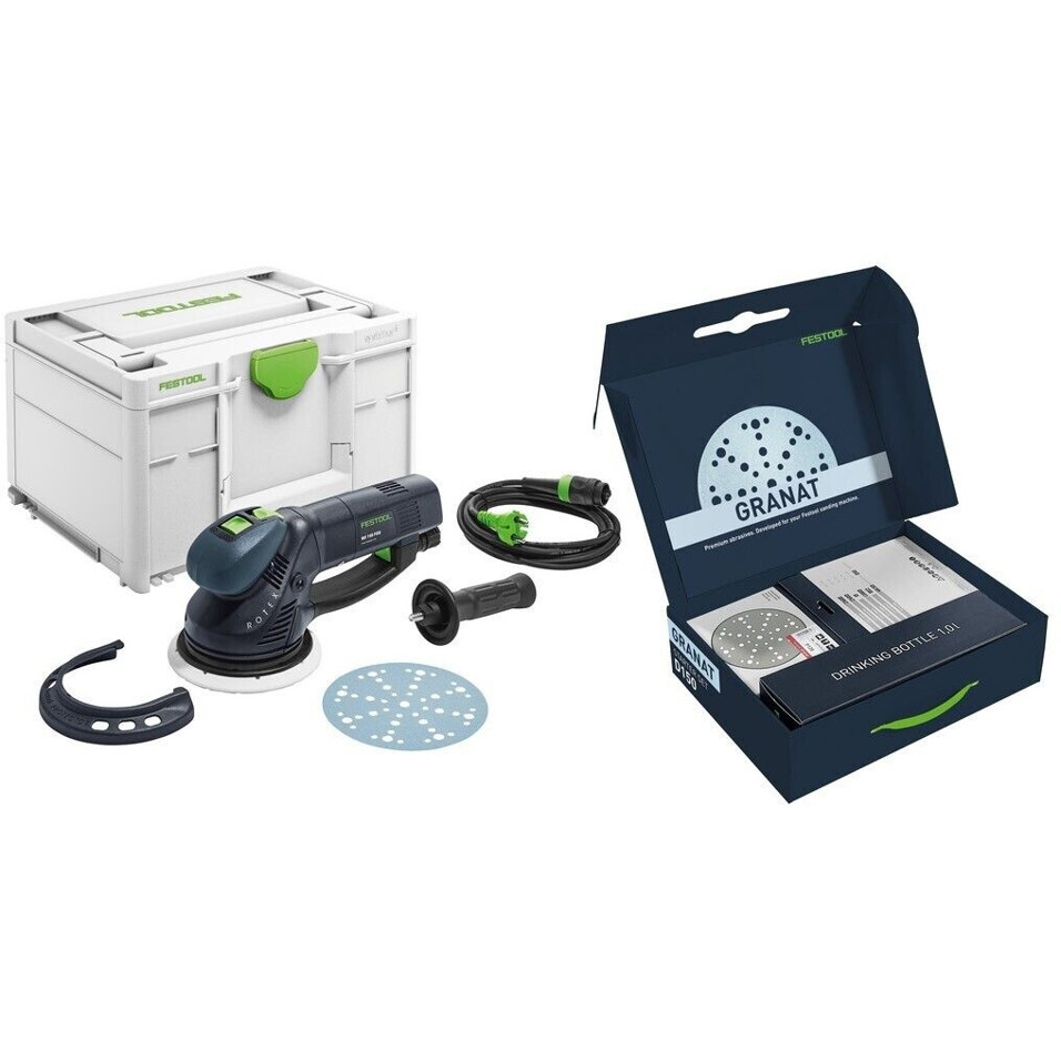 Festool - ROTEX RO 150 FEQ GR-Set P - 578181 - Exzenterschleifer - 150 mm Scheibendurchmesser, 720 Watt Leistung, Staubabsaugung